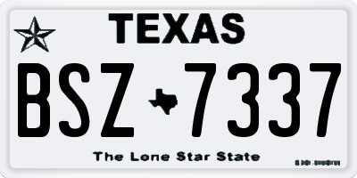 TX license plate BSZ7337