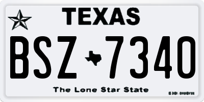 TX license plate BSZ7340