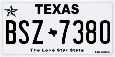 TX license plate BSZ7380