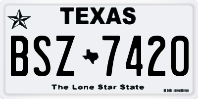 TX license plate BSZ7420