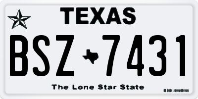 TX license plate BSZ7431
