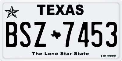 TX license plate BSZ7453