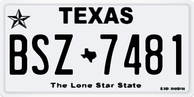 TX license plate BSZ7481
