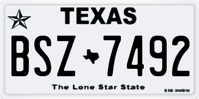 TX license plate BSZ7492