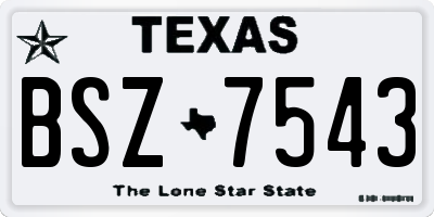 TX license plate BSZ7543