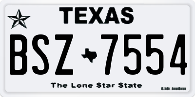 TX license plate BSZ7554