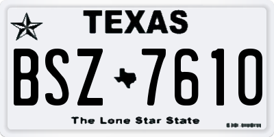 TX license plate BSZ7610
