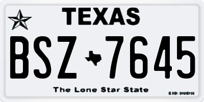 TX license plate BSZ7645
