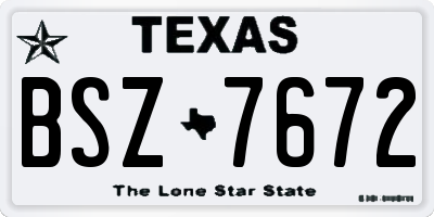 TX license plate BSZ7672