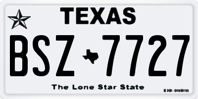TX license plate BSZ7727