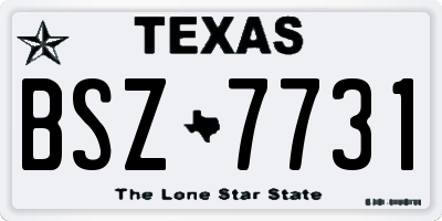 TX license plate BSZ7731