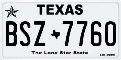 TX license plate BSZ7760