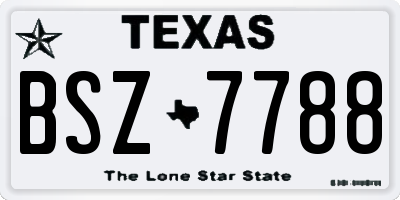 TX license plate BSZ7788