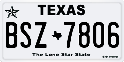 TX license plate BSZ7806