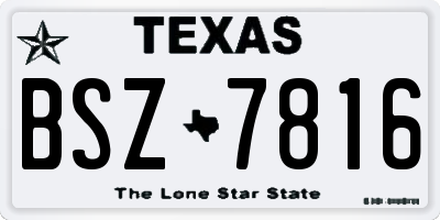 TX license plate BSZ7816