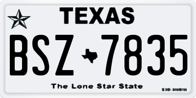 TX license plate BSZ7835