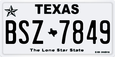 TX license plate BSZ7849