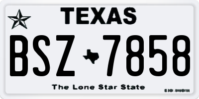 TX license plate BSZ7858