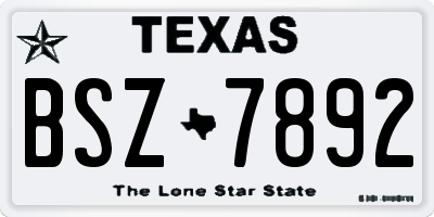 TX license plate BSZ7892