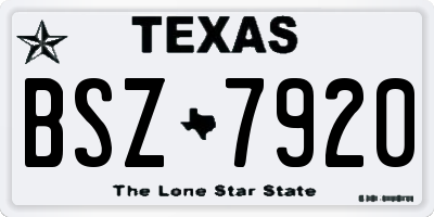 TX license plate BSZ7920