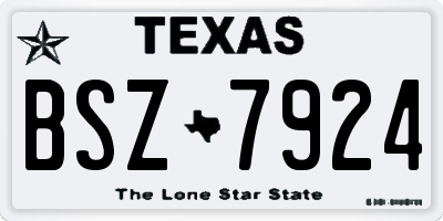 TX license plate BSZ7924