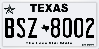 TX license plate BSZ8002