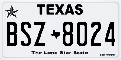 TX license plate BSZ8024