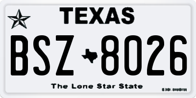 TX license plate BSZ8026