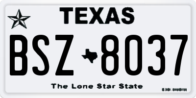 TX license plate BSZ8037