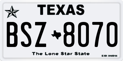 TX license plate BSZ8070