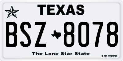 TX license plate BSZ8078