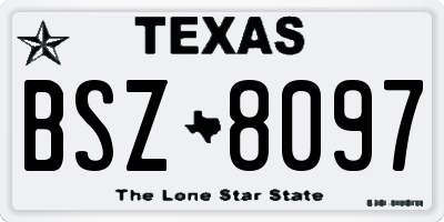 TX license plate BSZ8097