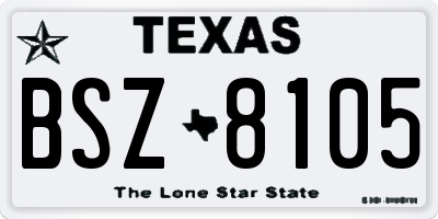 TX license plate BSZ8105