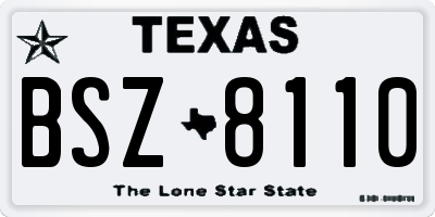 TX license plate BSZ8110