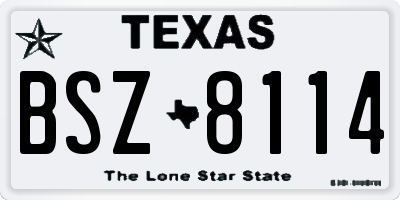 TX license plate BSZ8114