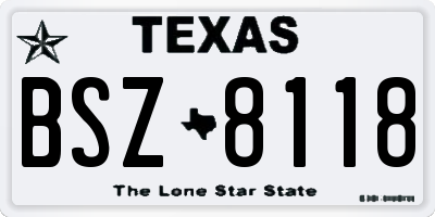 TX license plate BSZ8118