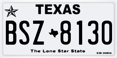TX license plate BSZ8130
