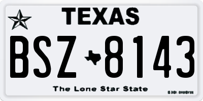 TX license plate BSZ8143