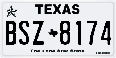TX license plate BSZ8174