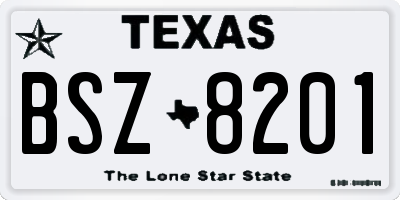 TX license plate BSZ8201