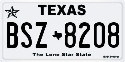 TX license plate BSZ8208