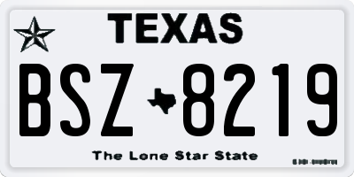 TX license plate BSZ8219