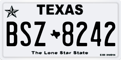 TX license plate BSZ8242