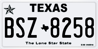 TX license plate BSZ8258