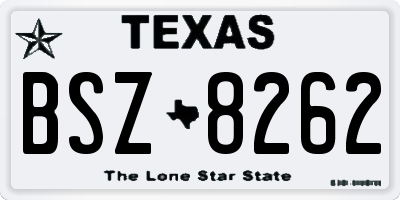 TX license plate BSZ8262
