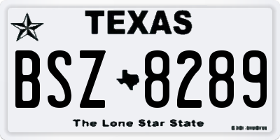 TX license plate BSZ8289