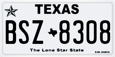 TX license plate BSZ8308