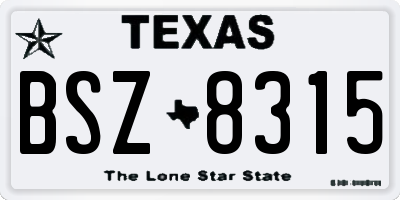 TX license plate BSZ8315