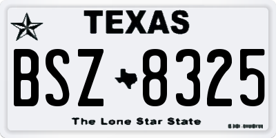 TX license plate BSZ8325