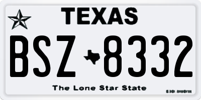 TX license plate BSZ8332